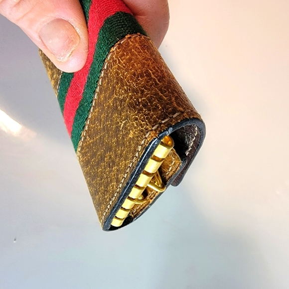AUTHENTIC Gucci key/cardholder Sherry line in cognac leather ghw - Picture 10 of 10